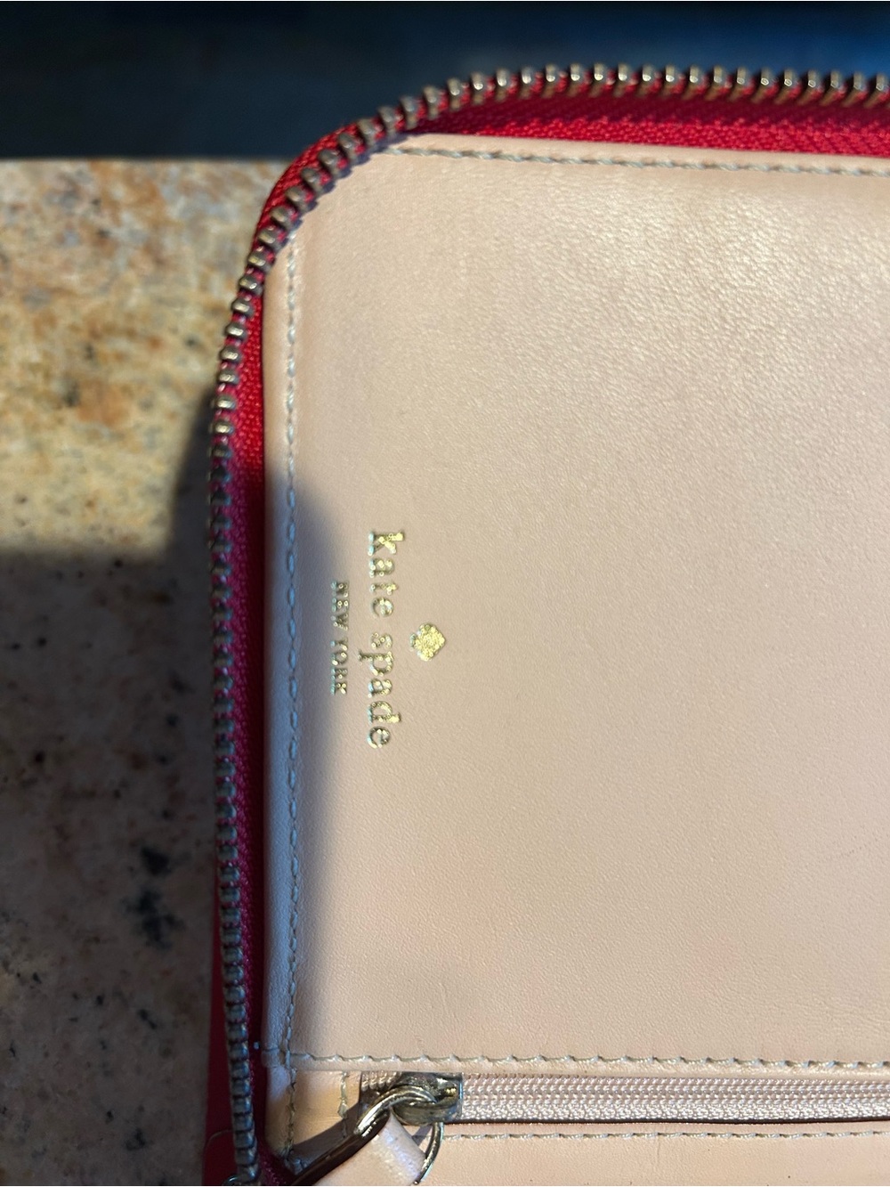 Kate Spade New York “Wellesley” Bold Red Pebbled Leather Zip Portfolio 9”x5.75” - Picture 14 of 15